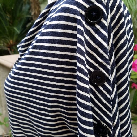 💓SOLD💓Talbots Nautical Button Sleeve Cowl Top - Picture 4 of 16